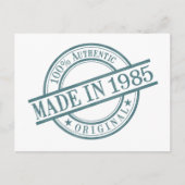 Gemaakt in 1985 Geboortejaar Ronde rubberstempel l Briefkaart (Voorkant)