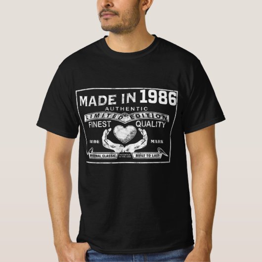 gemaakt in 1986 Authentic Limited Edition , 1 T-shirt (Voorkant)
