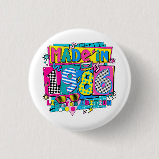 Gemaakt in 1986 Limited Edition Retro 80s Knop Ronde Button 3,2 Cm