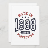 Gemaakt in 1988 Gerijpt Tot Perfectie Verjaardagsc Kaart (Voorkant / Achterkant)