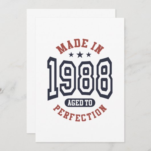 Gemaakt in 1988 Gerijpt Tot Perfectie Verjaardagsc Kaart (Voorkant / Achterkant)