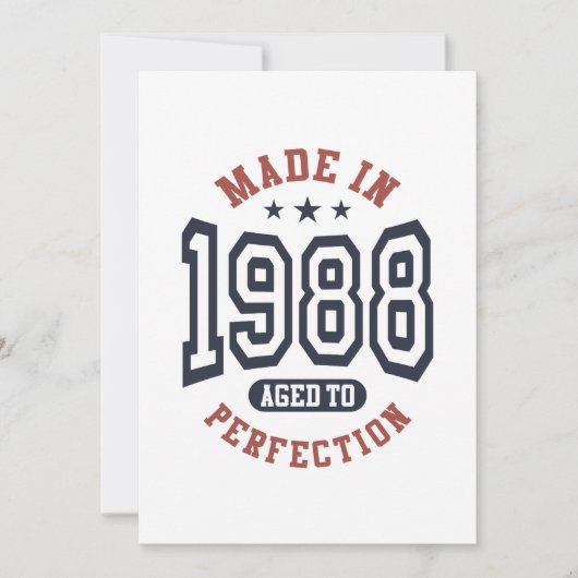 Gemaakt in 1988 tot perfecte geboortegrond bedankkaart (Voorkant)