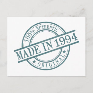 Gemaakt in 1994 Geboortejaar Ronde Rubber Stempel  Briefkaart