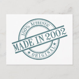 Gemaakt in 2002 Geboortejaar Ronde Rubber Stempel  Briefkaart