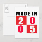 Gemaakt in 2005 Verjaardag Design Briefkaart (Voorkant / Achterkant)