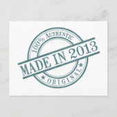 Gemaakt in 2013 Geboortejaar Ronde Rubber Stempel  Briefkaart (Voorkant)