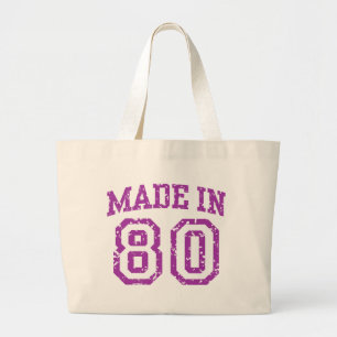 Gemaakt in 80 grote tote bag