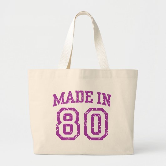 Gemaakt in 80 grote tote bag (Voorkant)