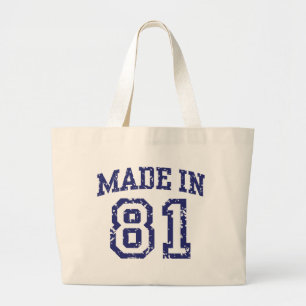 Gemaakt in 81 grote tote bag