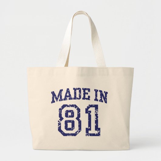 Gemaakt in 81 grote tote bag (Voorkant)