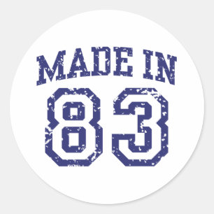 Gemaakt in 83 ronde sticker