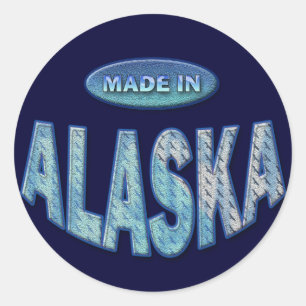 GEMAAKT IN ALASKA RONDE STICKER