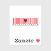 Gemaakt in Albanië Barcode Vlag Sticker (Vel)