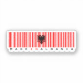 Gemaakt in Albanië Barcode Vlag Sticker (Voorkant)