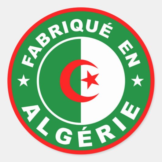 Gemaakt in Algerije Flag Label Fabrique Algerie (Voorkant)