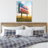 Gemaakt in Amerika Billboard in een land veld Canvas Afdruk (Insitu (Slaapkamer))