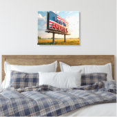 Gemaakt in Amerika Billboard in een land veld Canvas Afdruk (Insitu (Slaapkamer))