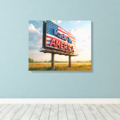 Gemaakt in Amerika Billboard in een land veld Canvas Afdruk (Insitu (Houten vloer))