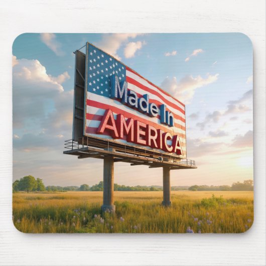 Gemaakt in Amerika Billboard in een land veld Muismat (Voorkant)