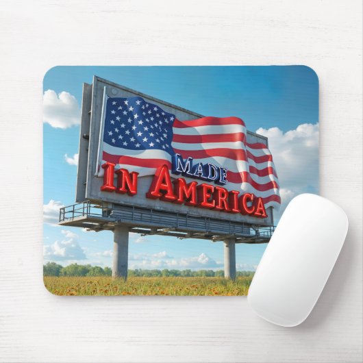 Gemaakt in Amerika Billboard in Wildflower Field Muismat (Met muis)