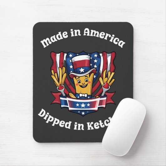 Gemaakt in Amerika Dipped in Ketchup Funny Patriot Muismat (Met muis)