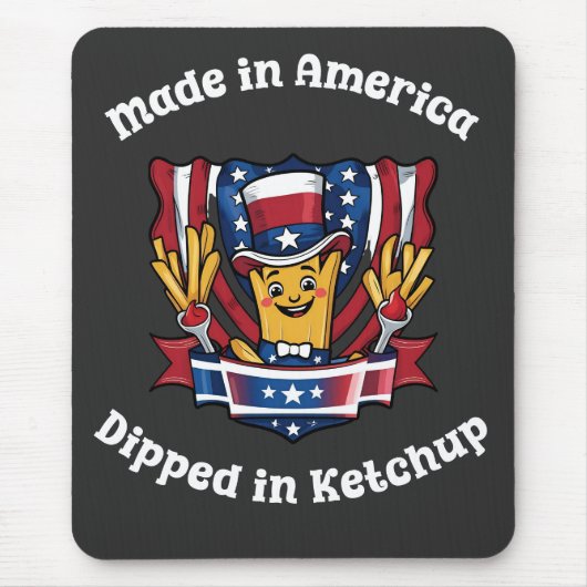 Gemaakt in Amerika Dipped in Ketchup Funny Patriot Muismat (Voorkant)