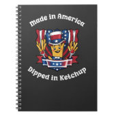 Gemaakt in Amerika Dipped in Ketchup Funny Patriot Notitieboek (Voorkant)