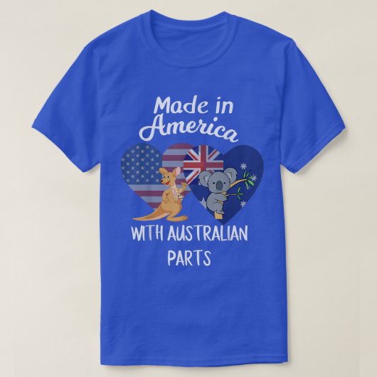 Gemaakt in Amerika met Australisch deelshirt T-shirt (Design voorkant)
