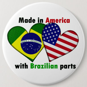 gemaakt in amerika met brazilin - onderdelen ronde button 6,0 cm