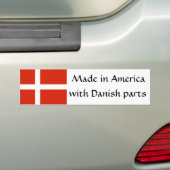 Gemaakt in Amerika met Deense onderdelen! Bumpersticker (Op auto)