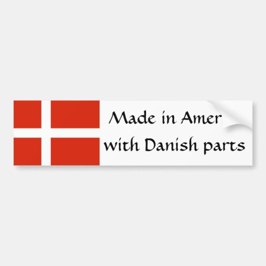 Gemaakt in Amerika met Deense onderdelen! Bumpersticker (Voorkant)