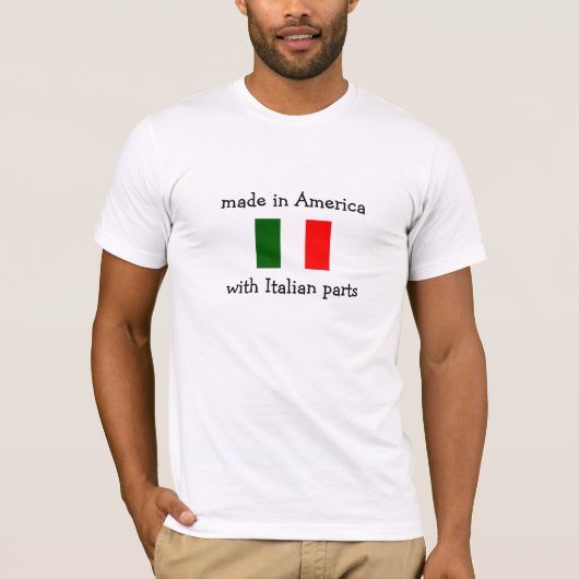 gemaakt in Amerika met Italiaanse delen T-shirt (Voorkant)