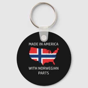 Gemaakt in Amerika met Noorse Onderdelen - Noorweg Sleutelhanger