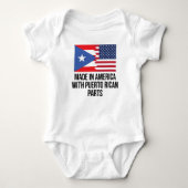 Gemaakt in Amerika met Puerto Ricaanse onderdelen Romper (Voorkant)