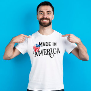 Gemaakt in Amerika Rode witte en blauwe adelaar T-shirt