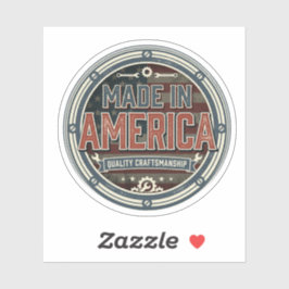 Gemaakt in Amerika Vintage Patriottische Erfgoedst Sticker