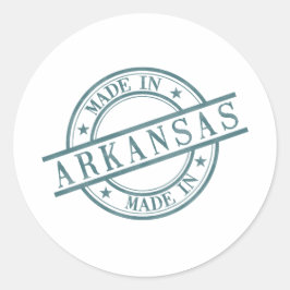 Gemaakt in Arkansas Groene Ronde Rubber Stamp Logo Sticker