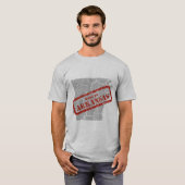 Gemaakt in Arkansas Grunge Map Gray T-shirt (Voorkant volledig)