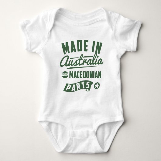 Gemaakt in Australië met Macedonische onderdelen Romper (Voorkant)