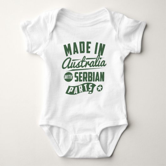 gemaakt in Australië met Servische onderdelen Romper (Voorkant)