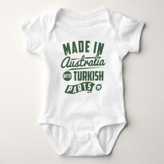 gemaakt in Australië met Turkse onderdelen Romper (Voorkant)