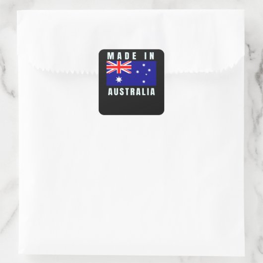 gemaakt in australië vierkante sticker (Tas)