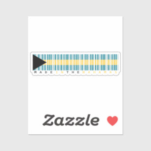 Gemaakt in Bahama's Barcode Vlag Sticker