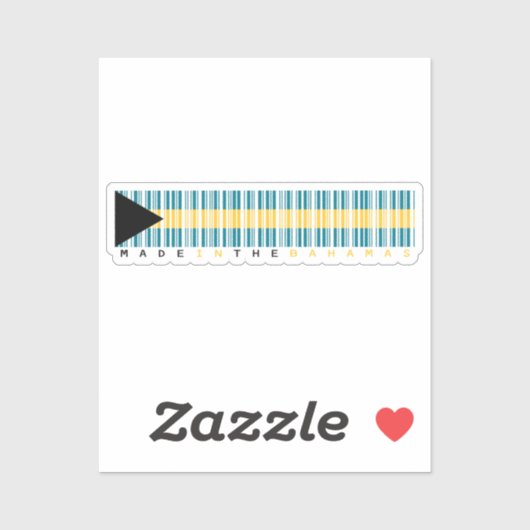 Gemaakt in Bahama's Barcode Vlag Sticker (Vel)