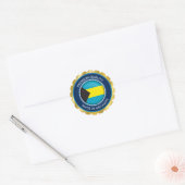 Gemaakt in Bahamas Seal, Bahamaanse vlag Ronde Sticker (Envelop)