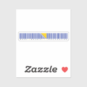 Gemaakt in Bosnië en Herzegovina Barcode Vlag Sticker