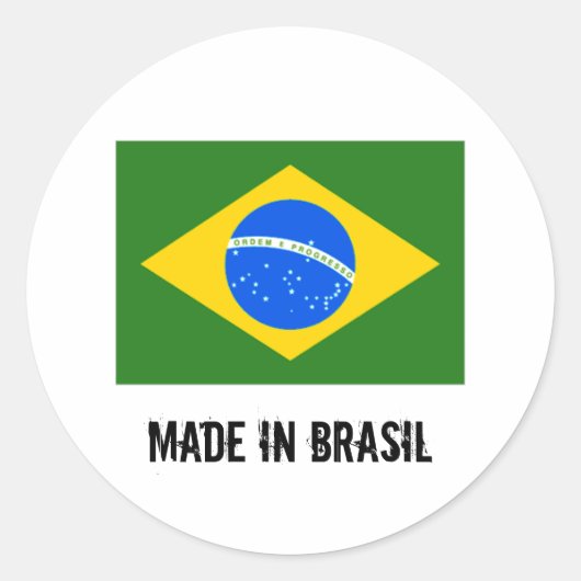 Gemaakt in Brasil grote ronde stickers (Voorkant)