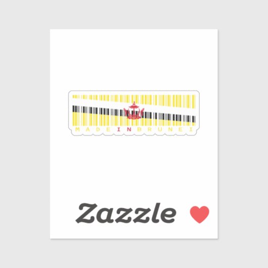 Gemaakt in Brunei Barcode Vlag Sticker (Vel)