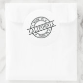 Gemaakt in Californië Stamp Style Symbool Black Ronde Sticker (Tas)