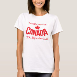 Gemaakt in Canada E.T.A. kraamvlag t-shirt